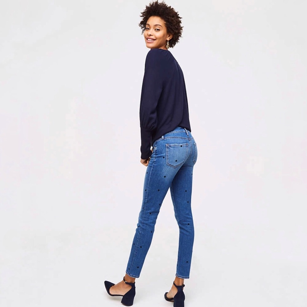 LOFT Modern Dotted Skinny Jean